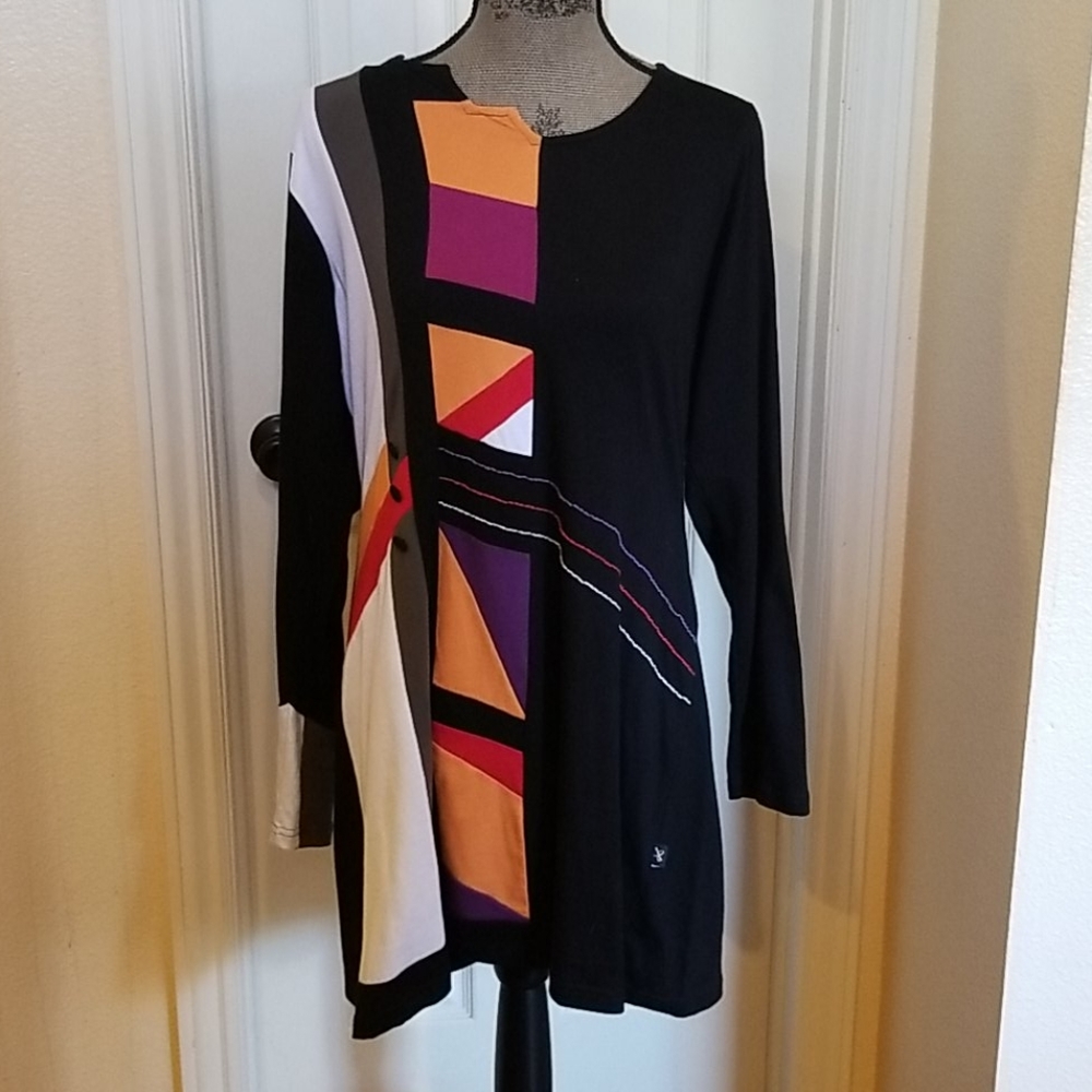 Retro Color-Block Knee-Length Dress